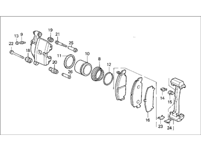 1994 Honda Civic Brake Caliper - 45230-SR3-A01