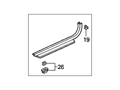 Honda 84201-SR4-000ZB Garnish, R. Side *NH178L* (EXCEL CHARCOAL)