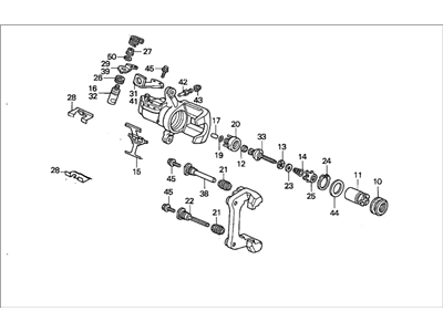 Honda 43019-SR3-000 Caliper Sub-Assembly, Left Rear