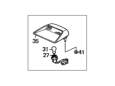 Honda 34270-SR4-A01ZA Light Assy., High Mount *NH178L* (EXCEL CHARCOAL)