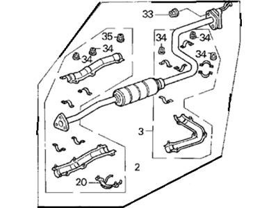 Honda 18220-SR1-X12 Pipe B, Exhuast