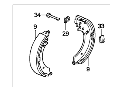 1993 Honda Civic Brake Shoe Set - 43053-SR4-A01