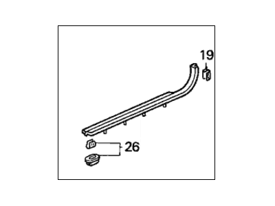 Honda 84251-SR4-000ZB Garnish, L. Side *NH178L* (EXCEL CHARCOAL)