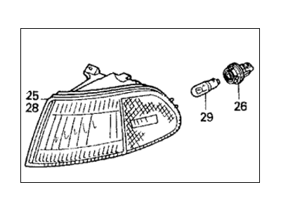 Honda 33350-SR4-A01 Light Assy., L. FR. Turn