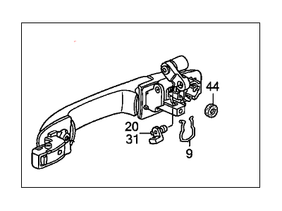 Honda 72140-S9V-A11ZM Handle Assembly, Right Front Door (Outer) (Dark Cherry Pearl)