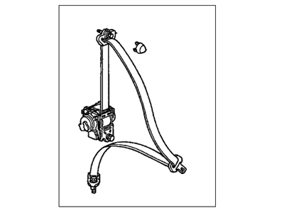 Honda 04864-S9V-A02ZG Tongue Set, Passenger Side Center Seat Belt (Outer) (Gray)