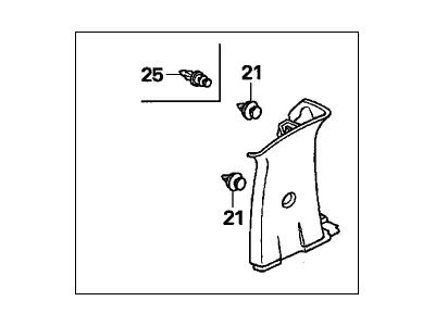 Honda 84131-S9V-A11ZA Garnish Assy., R. Quarter Pillar *G50L* (LIGHT FERN)