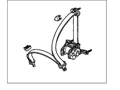 Honda 04824-S9V-A03ZJ Tongue Set, Right Rear Seat Belt (Outer) (Dark Titanium)