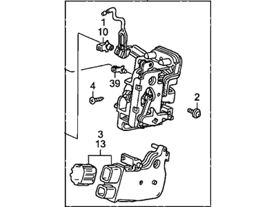 Honda 72610-S9V-A12 Lock Assembly, Right Rear Door