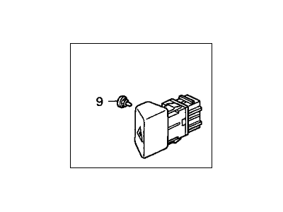 Honda 35510-S9V-A01ZA Switch Assembly, Hazard (Graphite Black)