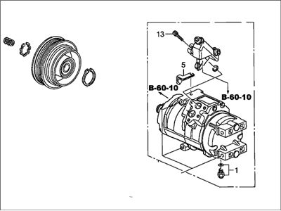 Honda 06388-P8F-505RM Compressor (RMD)(Includes Clutch & Coil)