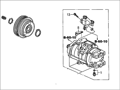 Honda 38810-P8F-A01 Compressor (Denso)