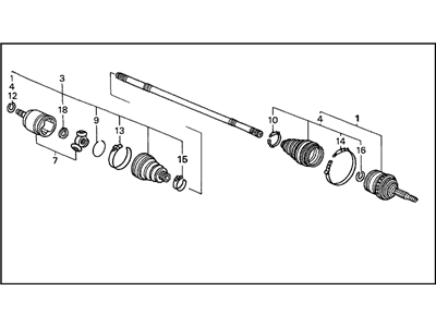 Honda 44306-S9V-A01 Driveshaft Assembly, Driver Side