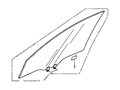 Honda 73350-TA5-A10 Glass Assy., L. FR. Door (Green)(Ln)