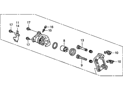 Honda 43018-TA0-A81 Caliper Sub-Assembly, Right Rear