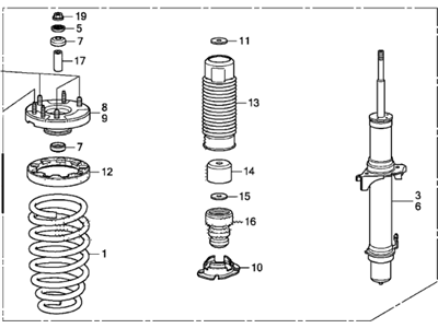 Honda 51620-TA5-A32 Damper Assembly, Left Front