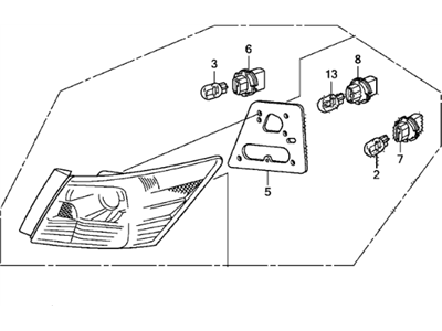 Honda 33500-TA0-A01 Taillight Assy., R.