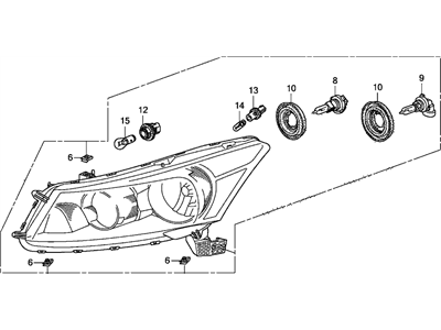 Honda 33100-TA0-A01 Headlight Assembly, Passenger Side