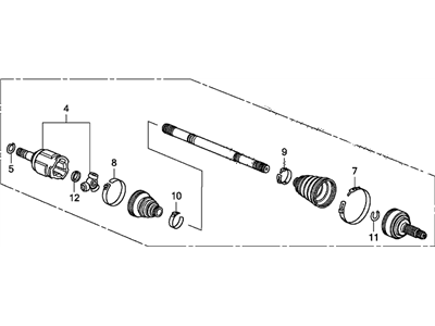 Honda 44306-TA1-A01 Driveshaft Assembly, Driver Side