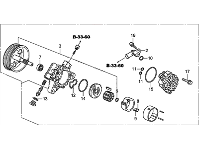 Honda 56100-R40-P05RM Power Steering Pump, Reman