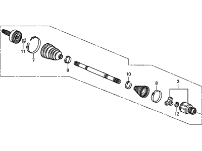 Honda 44305-TA1-A00 Driveshaft Assembly, Passenger Side