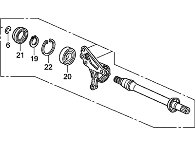 Honda 44500-TA1-A00 Shaft Assembly, Half