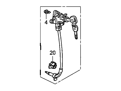 Honda 72185-TA0-A01 Cylinder, Driver Side Door