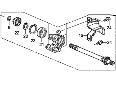 Honda 44500-TA0-A00 Shaft Assembly, Half