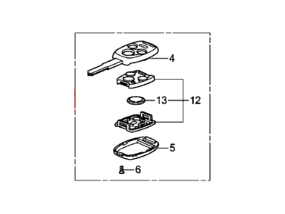 Honda 35118-TA0-C00 Key, Immobilizer & Transmitter (Driver 1) (Blank)