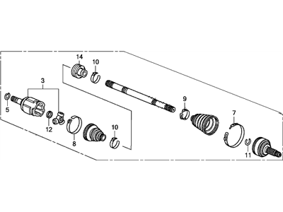 Honda 44306-TA0-A01 Driveshaft Assembly, Driver Side