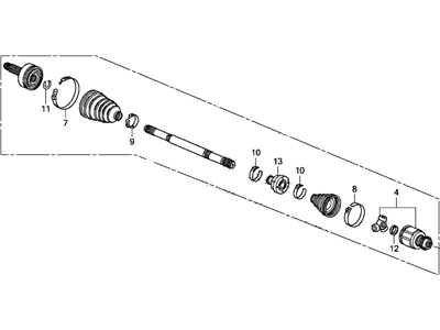 Honda 44305-TA0-A50 Driveshaft Assembly, Passenger Side