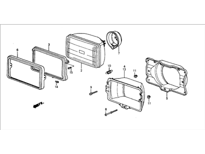 Honda 33100-SB2-661 Headlight Assembly, Passenger Side (12V65/45W) (Stanley)