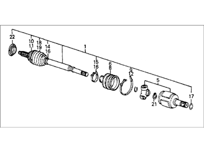 Honda 44305-SB2-960 Driveshaft Assembly, Passenger Side