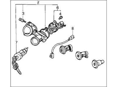 1985 Honda CRX Ignition Lock Cylinder - 35010-SB2-671