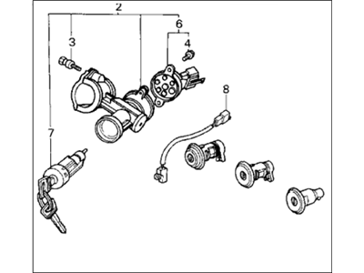 1986 Honda CRX Ignition Lock Cylinder - 35010-SB2-672