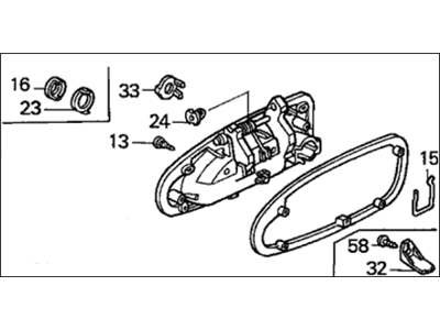 Honda 04727-SV1-A01ZD Handle Set, L. FR. Door (Outer) *NH503P* (GRANADA BLACK PEARL)