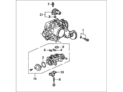 Honda 16400-P0A-A10 Body Assembly, Throttle (Gr30B)