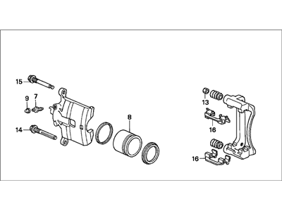 Honda 45019-SV1-A00 Caliper Sub-Assembly, Left Front