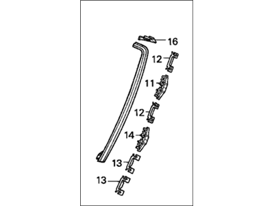 Honda 73162-SV2-003 Molding Assy., L. FR. Windshield Side