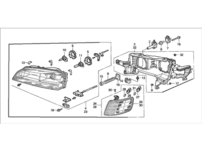 1994 Honda Accord Headlight - 33150-SV4-A01