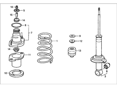 Honda 52620-SCV-A21 Shock Absorber Assembly, Left Rear