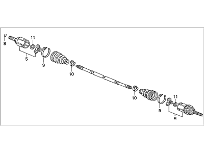 Honda 42311-SCW-A00 Driveshaft Assembly, Driver Side