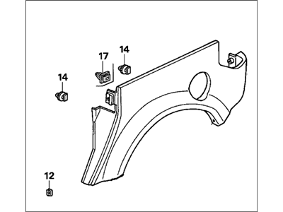 Honda 74450-SCV-A20ZA Cladding Assy., L. RR. Side *B537M* (NEUTRON BLUE METALLIC)