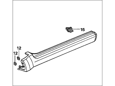 Honda 71850-SCV-A01ZB Garnish Assy., L. FR. Side Sill *NH533* (BUMPER DARK GRAY)