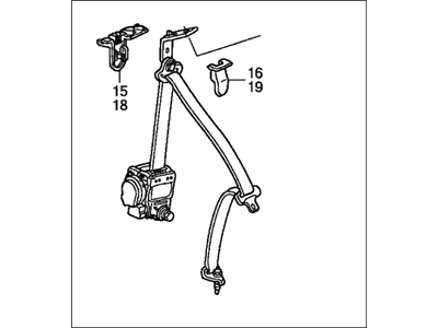 Honda 04828-SCV-A01ZA Outer Set, Left Rear Seat Belt (Graphite Black)