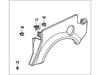 Honda 74410-SCV-A20ZD Cladding Assy., R. RR. Side *NH700M* (ALABASTER SILVER METALLIC)
