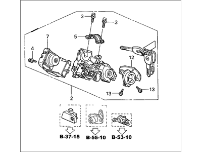 Honda Element Ignition Lock Cylinder - 06350-SCV-A11ZBNI
