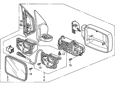 Honda 76200-SCV-A01ZA Mirror Assembly, Passenger Side Door (Flat Black) (R.C.)