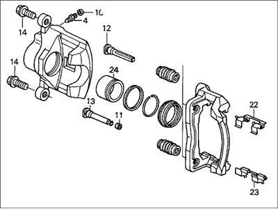 2003 Honda Element Brake Caliper - 45018-SCV-A02