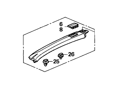 Honda 75210-SCV-A01ZB Garnish Assy., R. FR. Roof *B539* (BLUE SOLID)